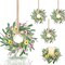6Pcs Artificial Summer Small Wreaths Mini Floral Wedding Candle Rings Wreaths for Front Door Farmhouse Kitchen Cabinet Wreath
